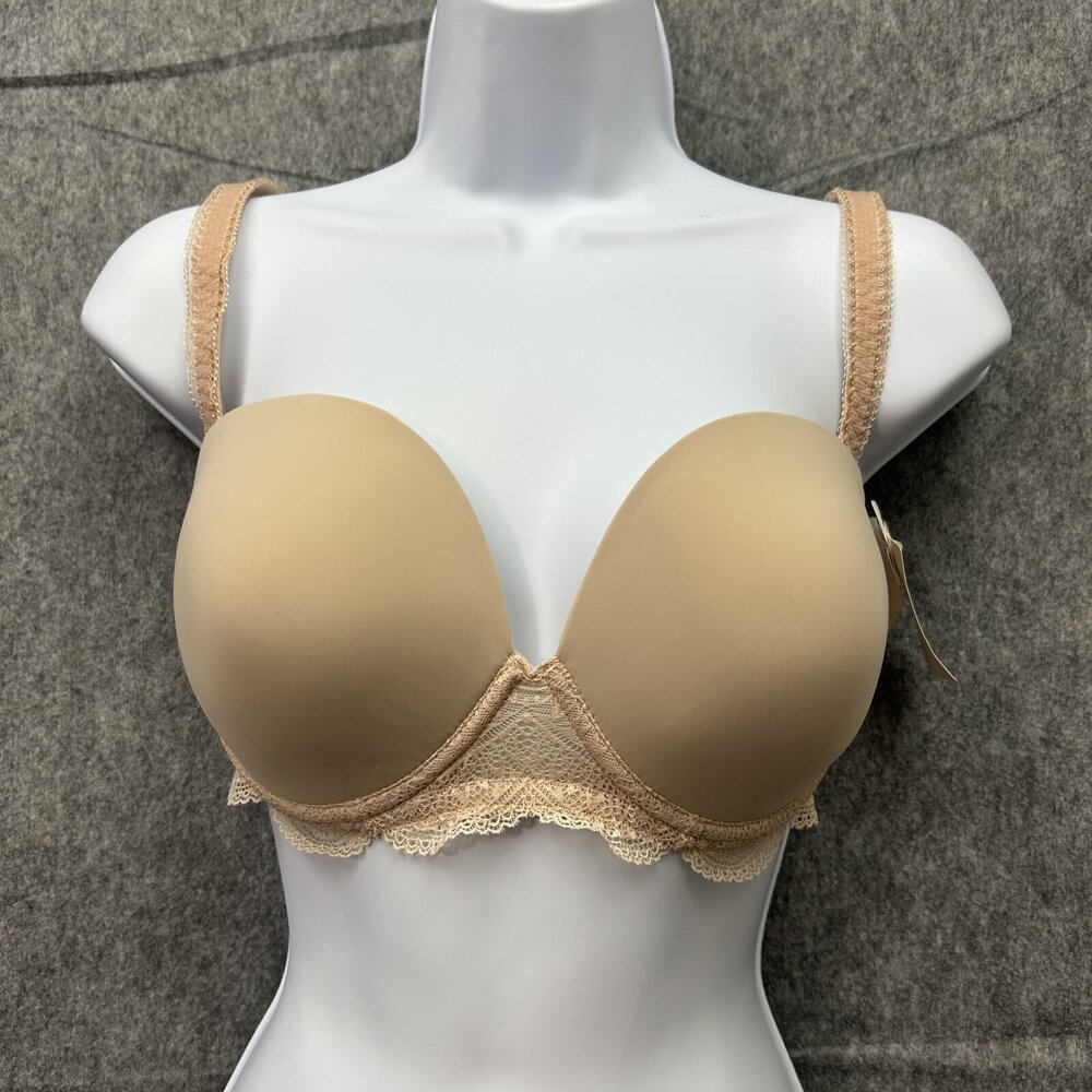 Simone Perele Lace Underwire Bra Women's Size 32F Beige Multiposition Straps NWT